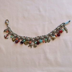 Mariana Charm Bracelet with Silver and Swarovski Crystals and Stones; EUC